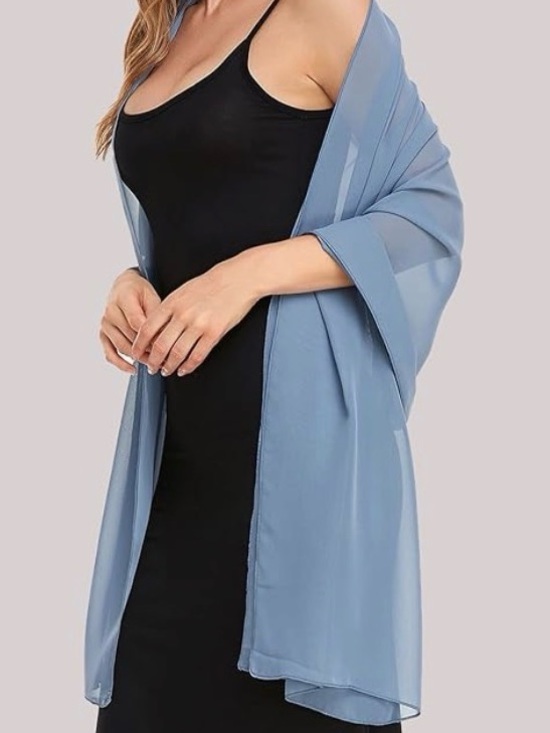 Accessories - New!!Sheer Chiffon elegant , soft silky wrap! Soft cornflower shade! $18